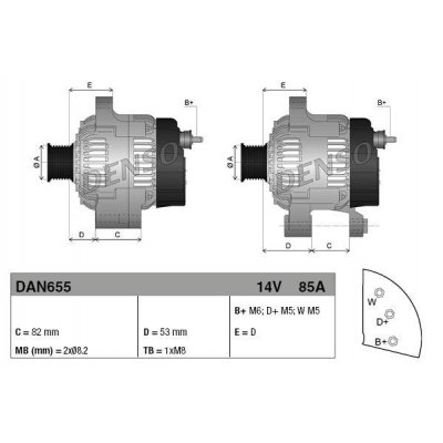 Denso DAN655 alternátor 1022118181