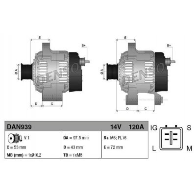 Denso DAN939 alternátor 1022114120