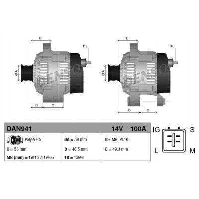 Denso DAN941 alternátor 1042103430