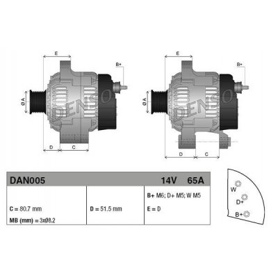 Denso DAN005 alternátor 1042124403