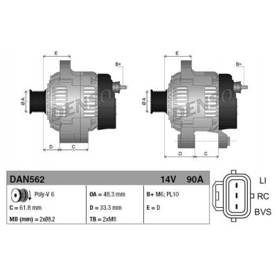 Denso DAN562 alternátor 1022118081