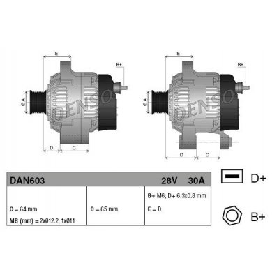 Denso DAN603 alternátor Y63320025