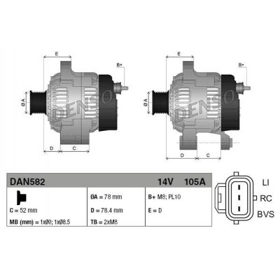 Denso DAN582 alternátor 1012100923
