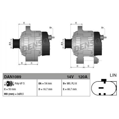 Denso DAN1089 alternátor 1042113250