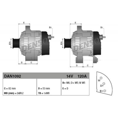 Denso DAN1092 alternátor 1022111580