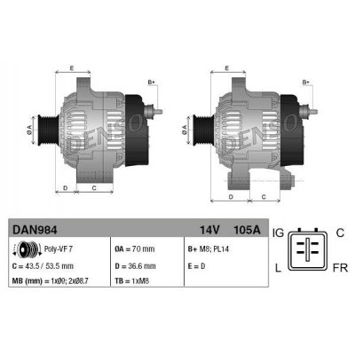 Denso DAN984 alternátor 1042103911