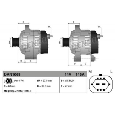 Denso DAN1068 alternátor 1042105410