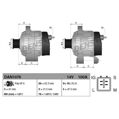Denso DAN1076 alternátor 1042104102