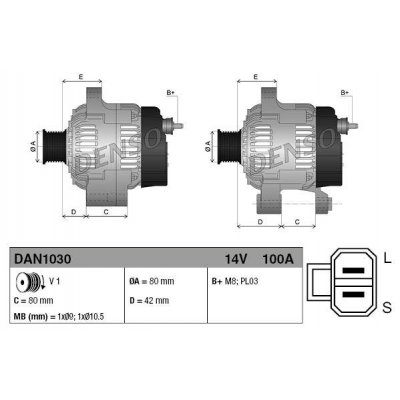 Denso DAN1030 alternátor 23100BN00A